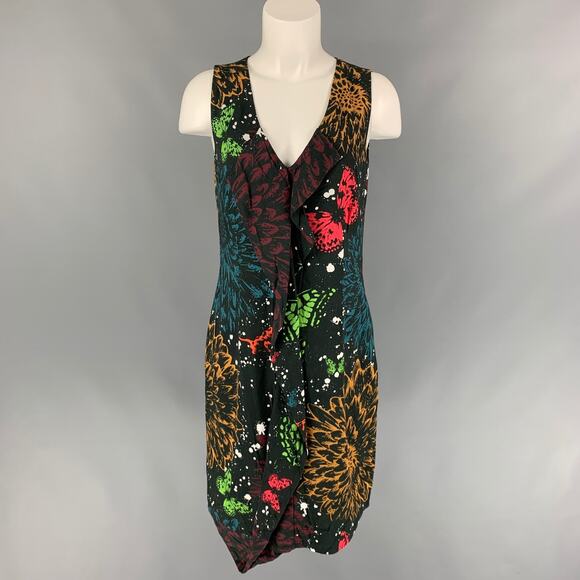 JOHN RICHMOND Size 6 Multi-Color Print Viscose Shift Dress - Picture 1 of 6
